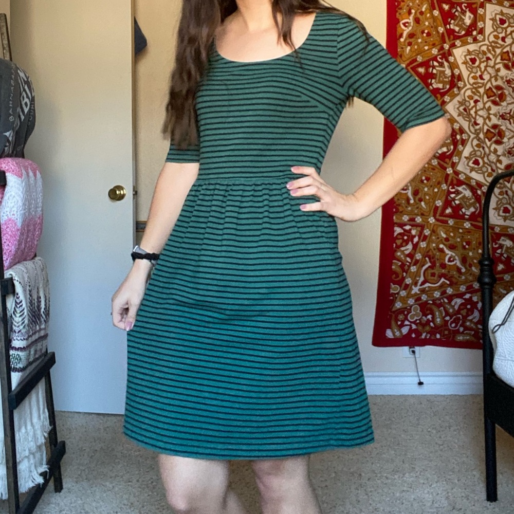 Green Striped Dress